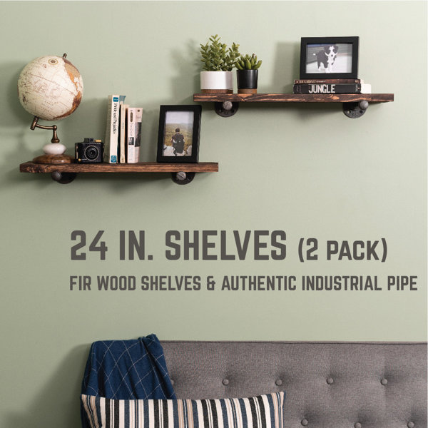 Williston Forge Hazle Solid Wood 24 inch Floating Shelf with